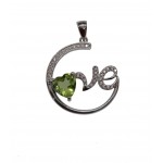 Pendentif Love Péridot et Argent 925
