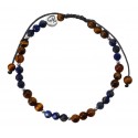 Bracelet Bicolore - Lapsi Lazuli, Oeil de Tigre et Argent 925