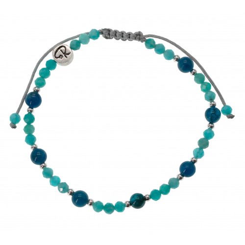 Bracelet Azur - Amazonite, Apatite et Argent 925
