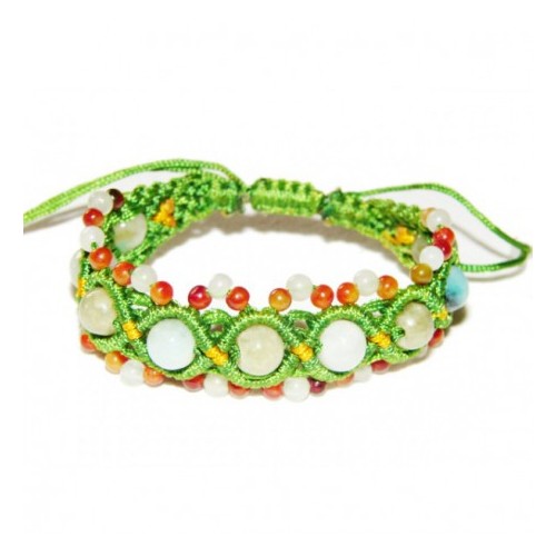 Bracelet Mixte en Jade - Vert anis