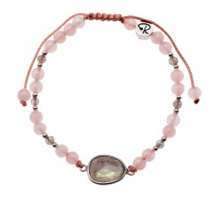 Bracelet Chamuel - Labradorite, Quartz Rose et Argent 925