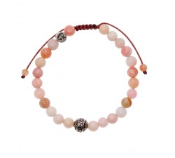 Bracelet en Opale Rose avec perle en Argent 925