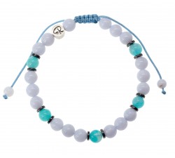 Bracelet Aurore - Agate Blue Lace, Amazonite et Hématite