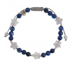 Bracelet Étoile Filante - Cyanite, Agate Blue Lace et Argent 925