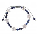 Bracelet Enfant "Étoile Filante" - Lapis Lazuli et Agate blue lace et Argent 925
