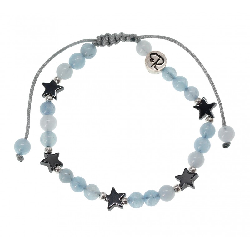Bracelet Enfant pierres bleues Petit matelot ''Marinel Txikia'' Signe astro