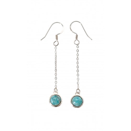 Boucles d'Oreilles Larimar et Argent 925