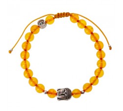 Bracelet Bouddha - Ambre et Argent 925