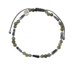 Bracelet Bicolore - Jade, Hématite et Argent 925