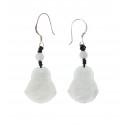 Boucles d'Oreilles Bouddha en Jade Blanc