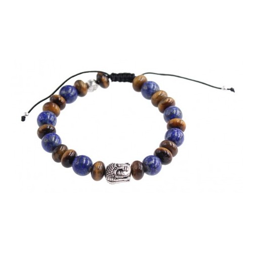 Bracelet de Protection Homme en Oeil de Tigre et Lapis Lazuli