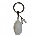 Porte clef Kuan-in en jade blanc