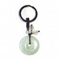 Porte-clef Disque de jade vert