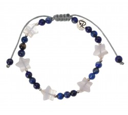 Bracelet Enfant "Étoile Filante" - Lapis Lazuli et Agate blue lace et Argent 925