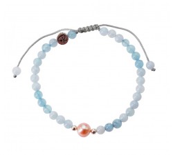 Bracelet Pearl - Aigue Marine, Perle de Culture et Argent 925