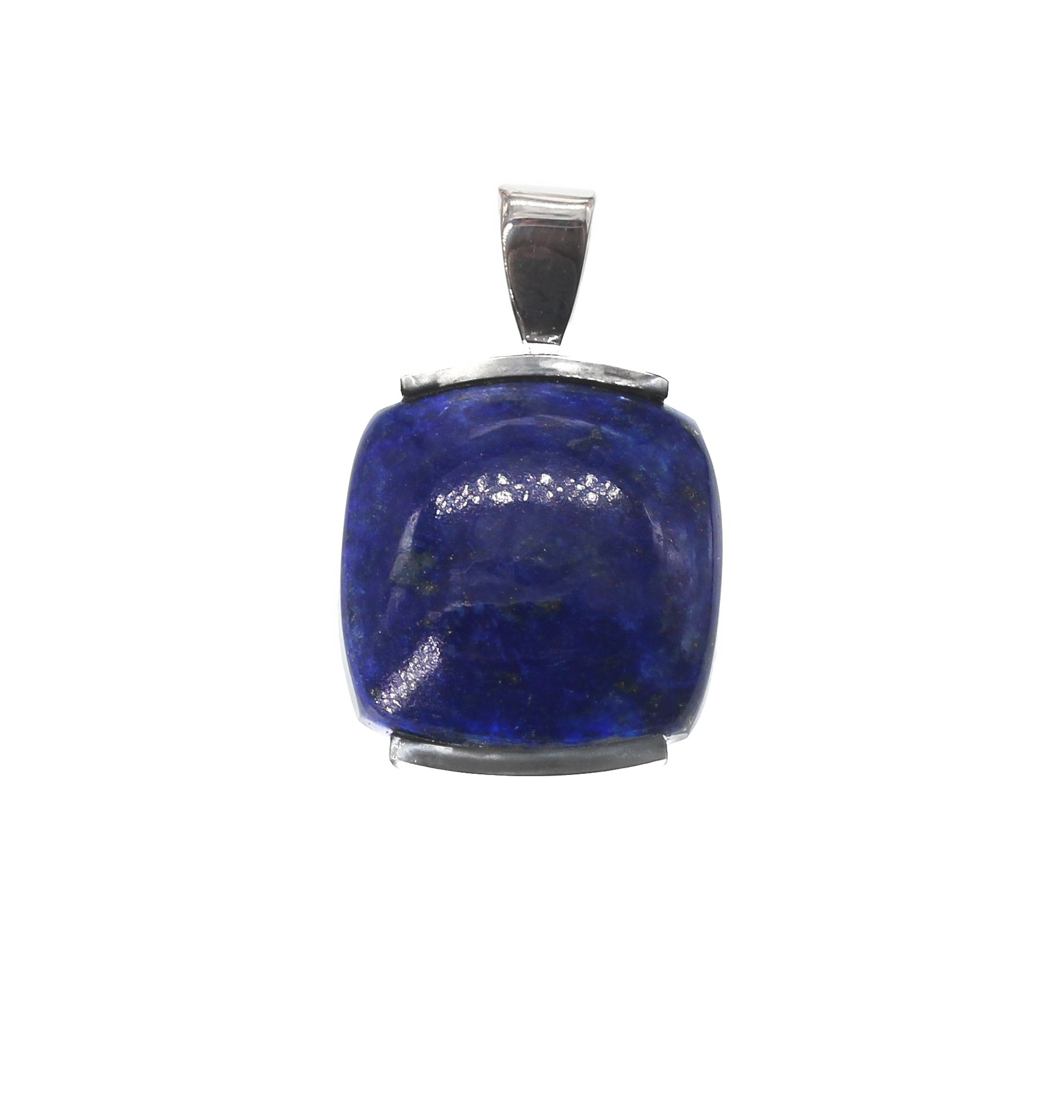 Pendentif Carré En Argent 925 Et Lapis-lazuli - Réf. P-AR-107, Neuf Avec étiquette
