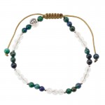 Bracelet Bicolore - Azurite Malachite et Cristal de Roche craquelé