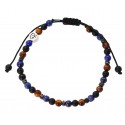 Bracelet Mix Protection Oeil de Tigre, Lapis Lazuli, Agate Noire et Hématite