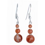 Boucles d'Oreilles Elégance en pierre du Soleil et Argent