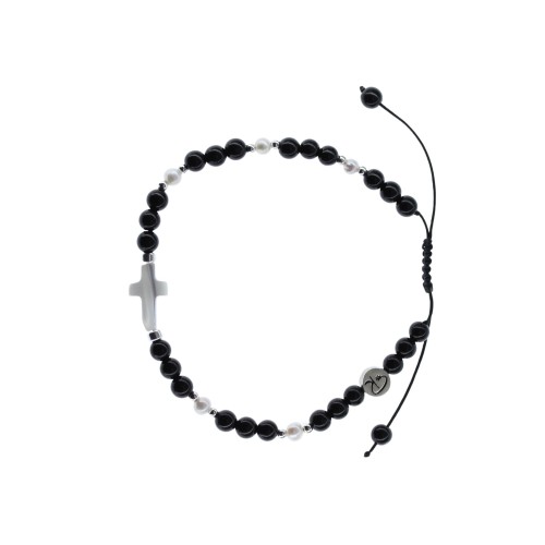 Bracelet Heaven - Onyx, Nacre et Perles de culture