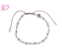 Bracelet Octobre Rose - Quartz Rose, Pierre de Lune et Labradorite