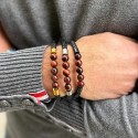 Bracelet Homme Sköra oeil de taureau porté et Cuir