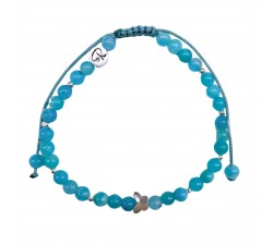 Bracelet Éclosion – Amazonite & Papillon en Argent