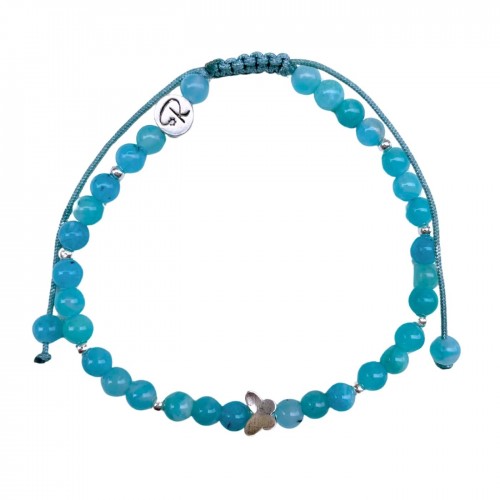 Bracelet Éclosion – Amazonite & Papillon en Argent
