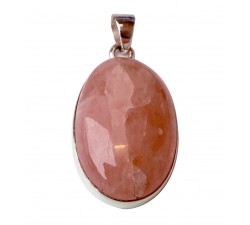 Pendentif Morganite Ovale Serti Clos Argent – Rose Doux | Rêve de Jade