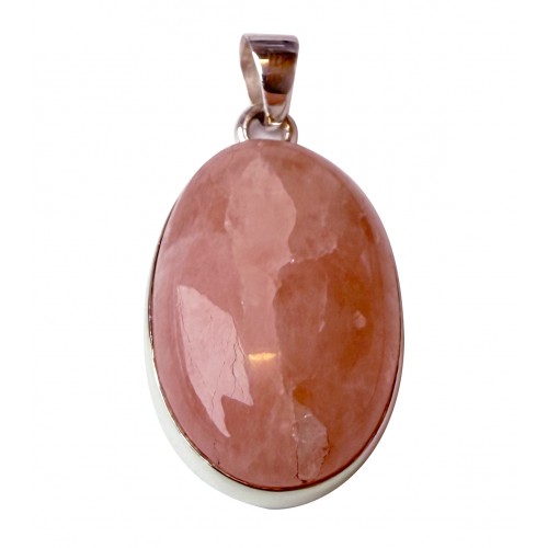 Pendentif Morganite Ovale Serti Clos Argent – Rose Doux | Rêve de Jade