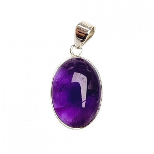 Pendentif Sérénité Ovale en Améthyste – Violet Profond | Rêve de Jade