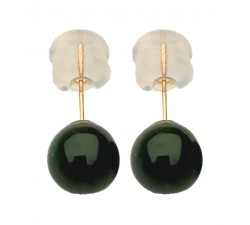 Boucles d'Oreilles Puces en Jade vert - 6 mm – Douce Harmonie | Rêve de Jade