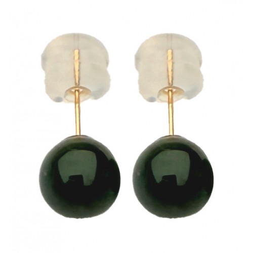 Boucles d'Oreilles Puces en Jade vert - 6 mm – Douce Harmonie | Rêve de Jade