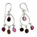 Boucles d'Oreilles Cascade en Tourmaline Multicolores – Argent 925 | Rêve de Jade