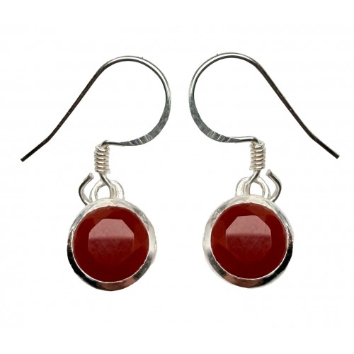 Boucles Lumière en Cornaline – Ronds Facettés Argent 925 | Rêve de Jade