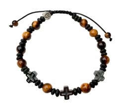 Bracelet Homme Trinité Lapis-Lazuli - Lave & Trois Croix Hématite | Rêve de Jade