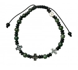 Bracelet Homme Trinité Lapis-Lazuli - Lave & Trois Croix Hématite | Rêve de Jade