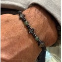 Bracelet Homme Trinité Lapis-Lazuli - Lave & Trois Croix Hématite | Rêve de Jade