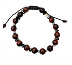 Bracelet Homme Force Œil de Taureau & Tubes Hématite | Rêve de Jade