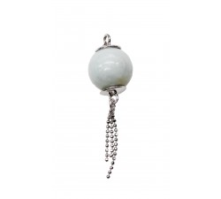 Pendentif Grosse Perle de Jade et Argent 925