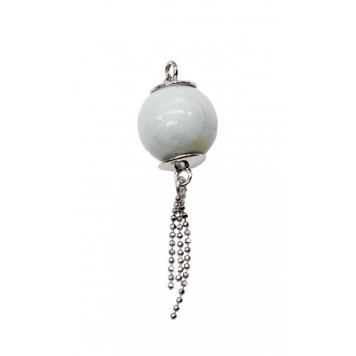 Pendentif Grosse Perle de Jade et Argent 925